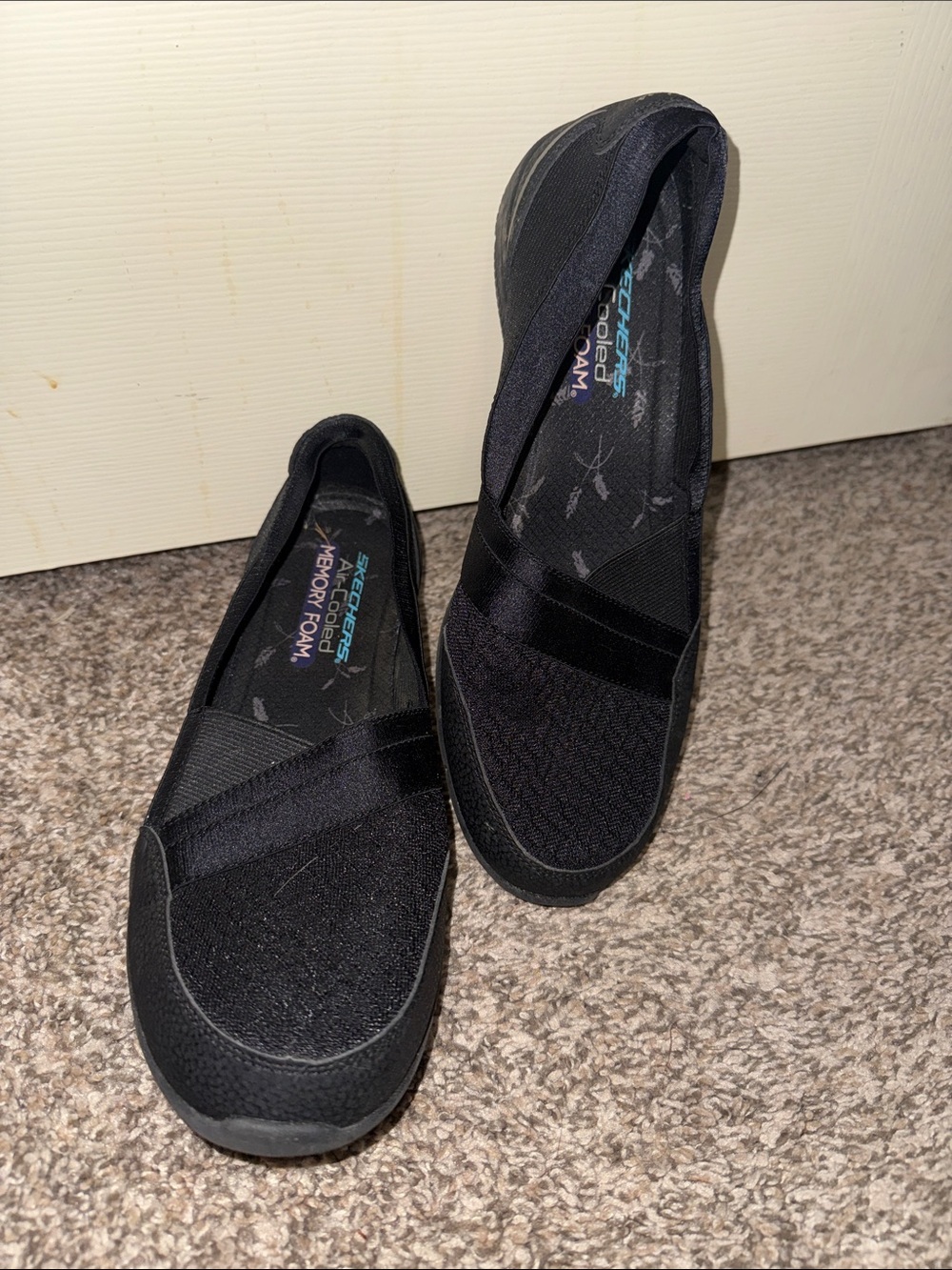 Skechers Women's Black Slip-On Memory Foam Flats